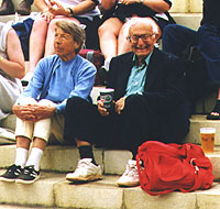 Eva og Harry som tilskuere i Wimbledon, juni 1999
